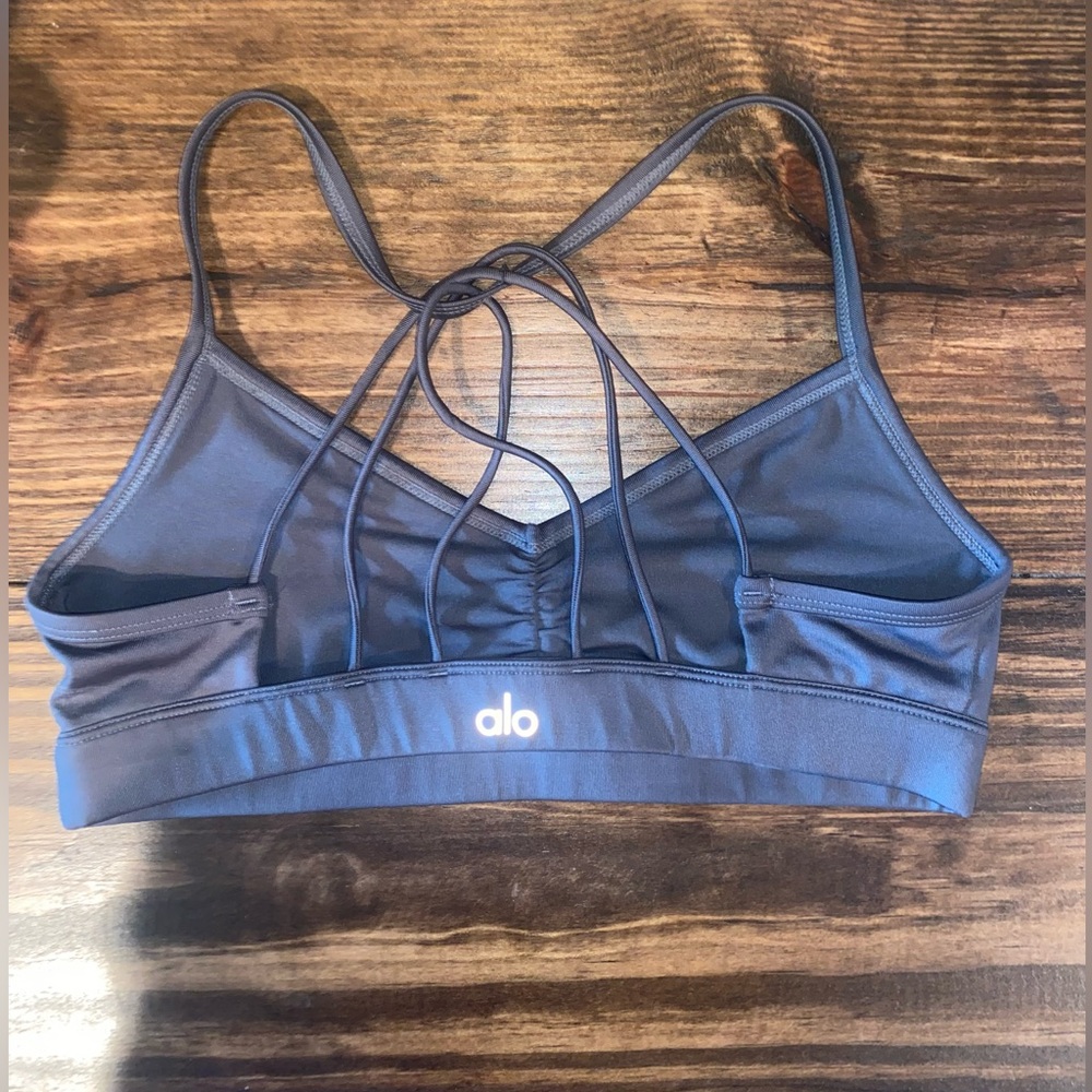 alo Yoga Gray Strappy Sports Bra Size Small